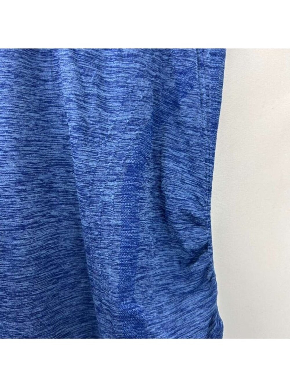 Athleta Women's Small Long Sleeve Speedlight Heather Blue Top Ruched Crewneck - Picture 12 of 14